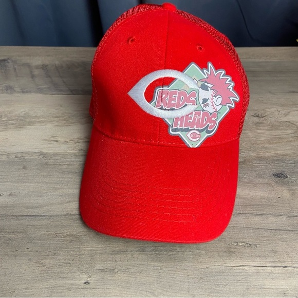Cincinnati Reds MLB Red Heads Fan Red Baseball Mesh Back Hat Cap - Picture 1 of 8